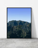 Mountain poster of a white radar dome on a jagged volcanic peak under blue sky, Madeira